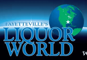 A blue and white logo for the liquor world.