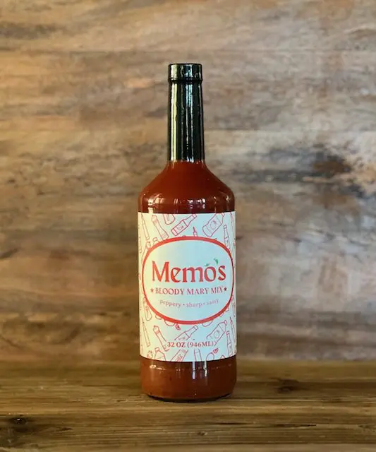 A bottle of memos bloody mary mix